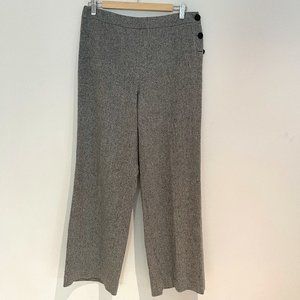 Talbots Woman Gray Tweed Wool Blend Wide Leg Lined Trouser Pants Size 10